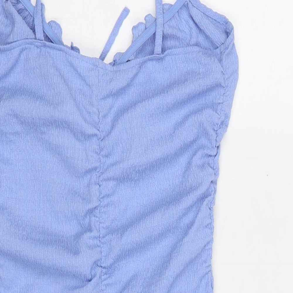 Divided by H&M Womens Blue Polyester Slip Dress Size M V-Neck Pullover