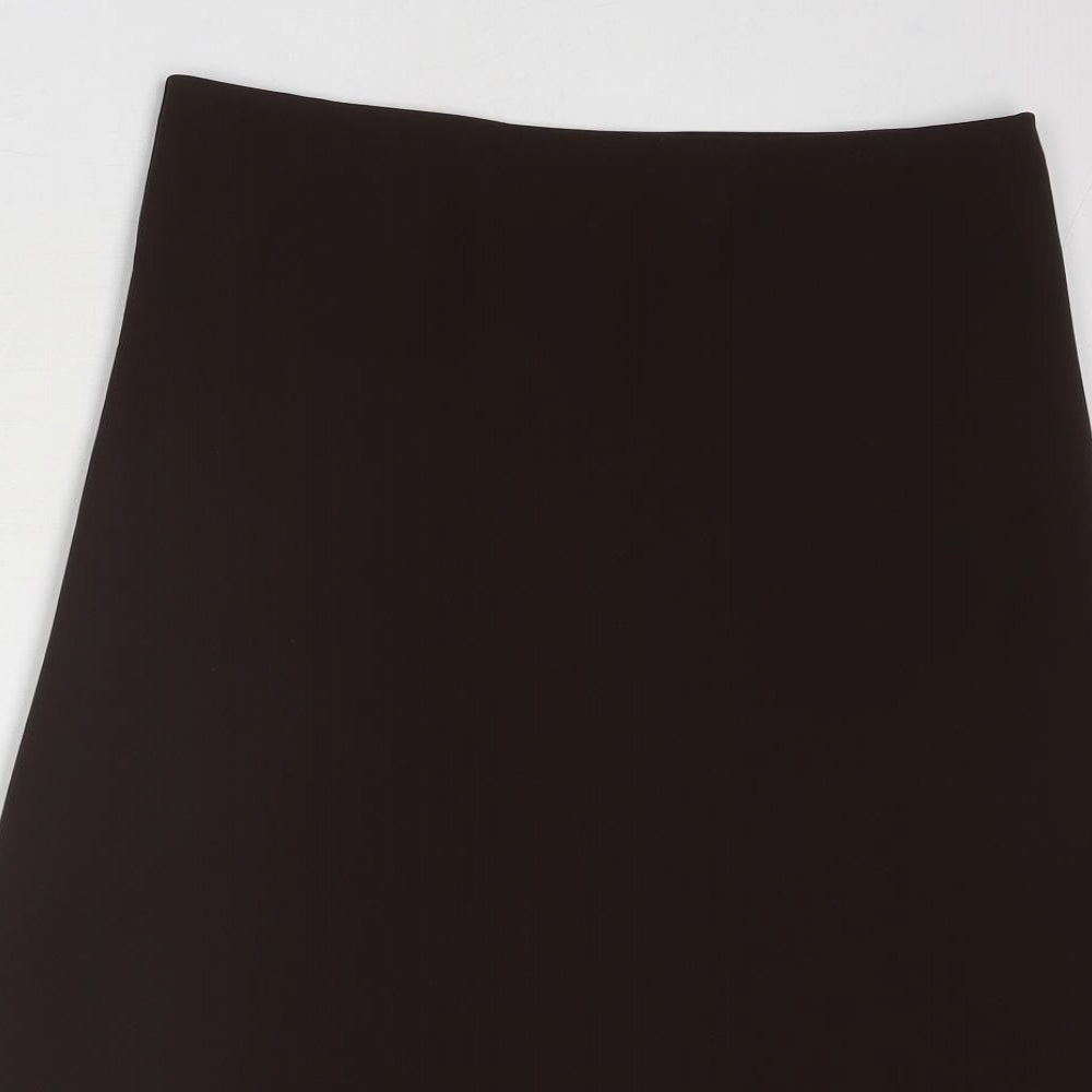 Marks and Spencer Womens Brown Polyester Swing Skirt Size 14