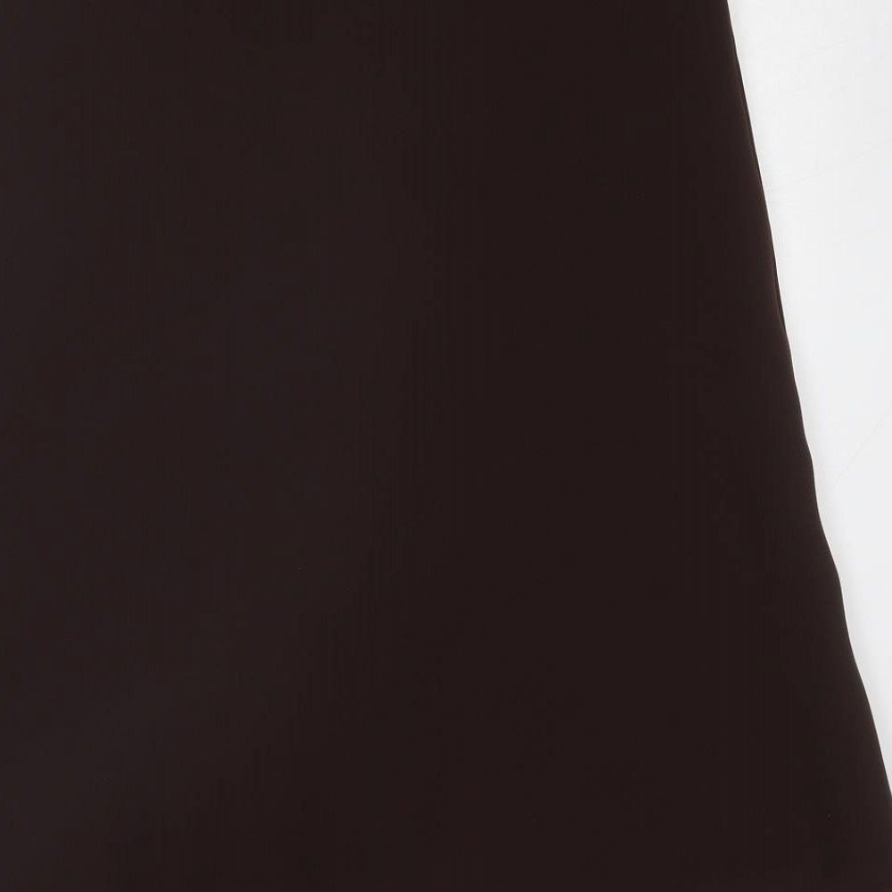 Marks and Spencer Womens Brown Polyester Swing Skirt Size 14
