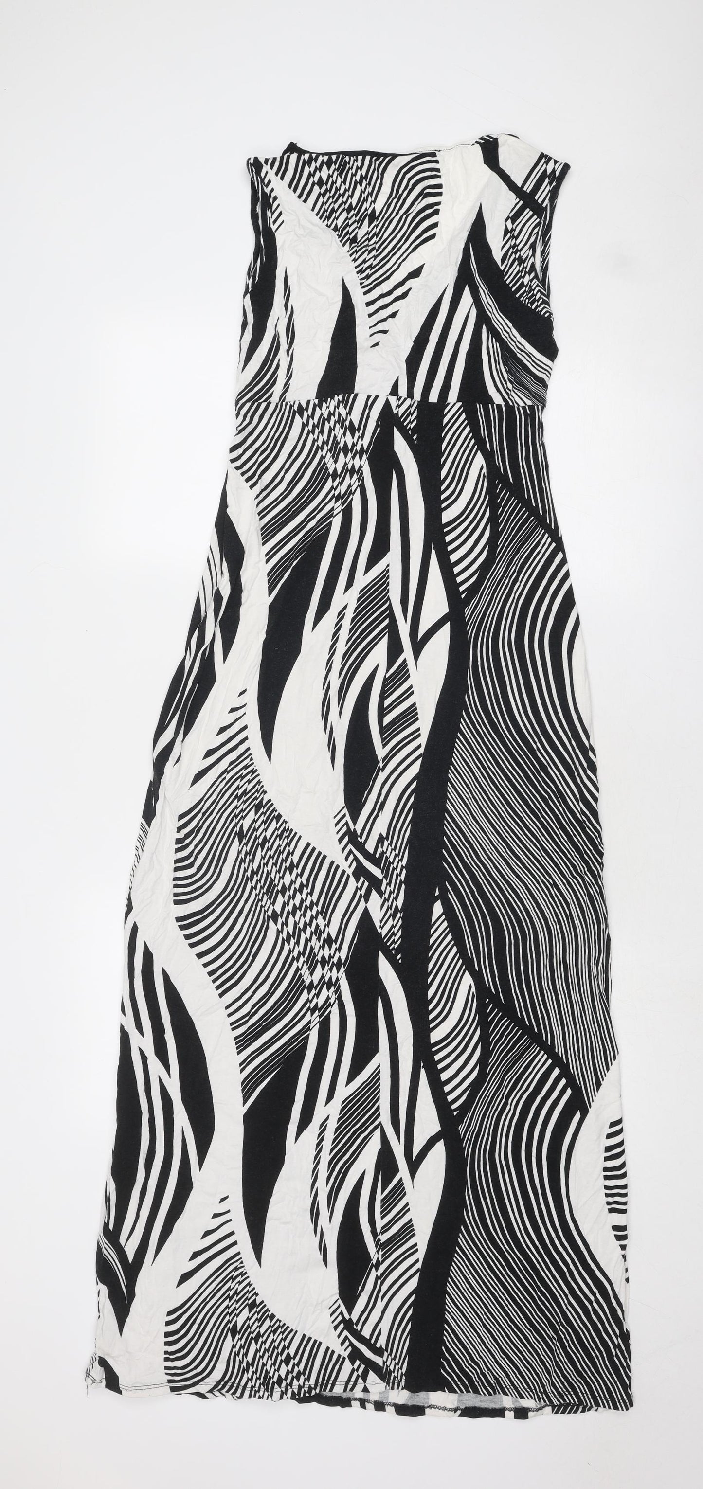 Principles Womens Black Geometric Polyester Maxi Size 14 V-Neck Pullover