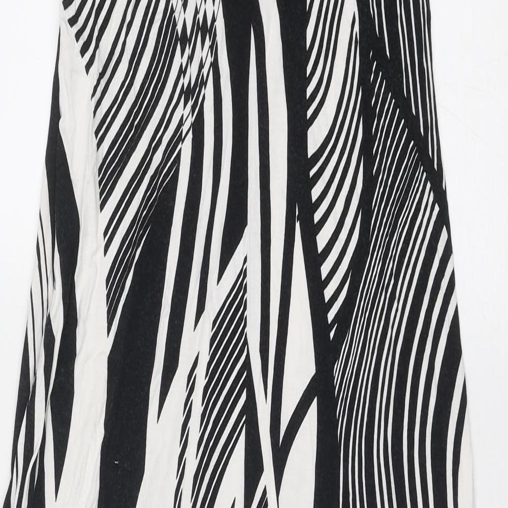 Principles Womens Black Geometric Polyester Maxi Size 14 V-Neck Pullover