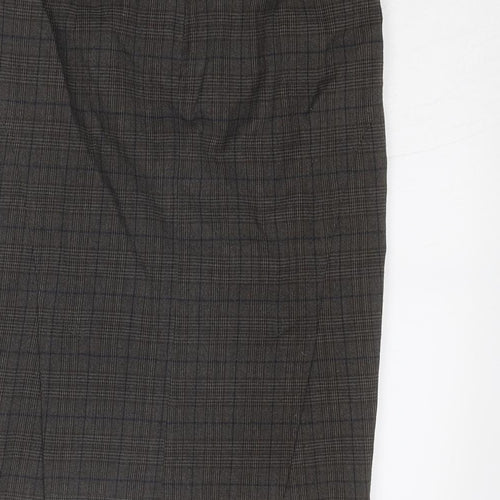 Topshop Womens Grey Plaid Polyester A-Line Skirt Size 8 Zip