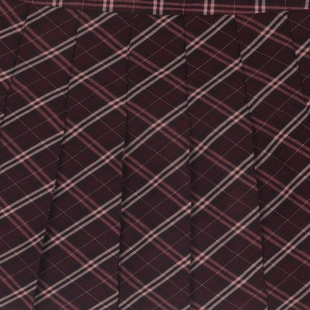 Red Herring Womens Purple Plaid Polyester Pleated Skirt Size 14 Zip