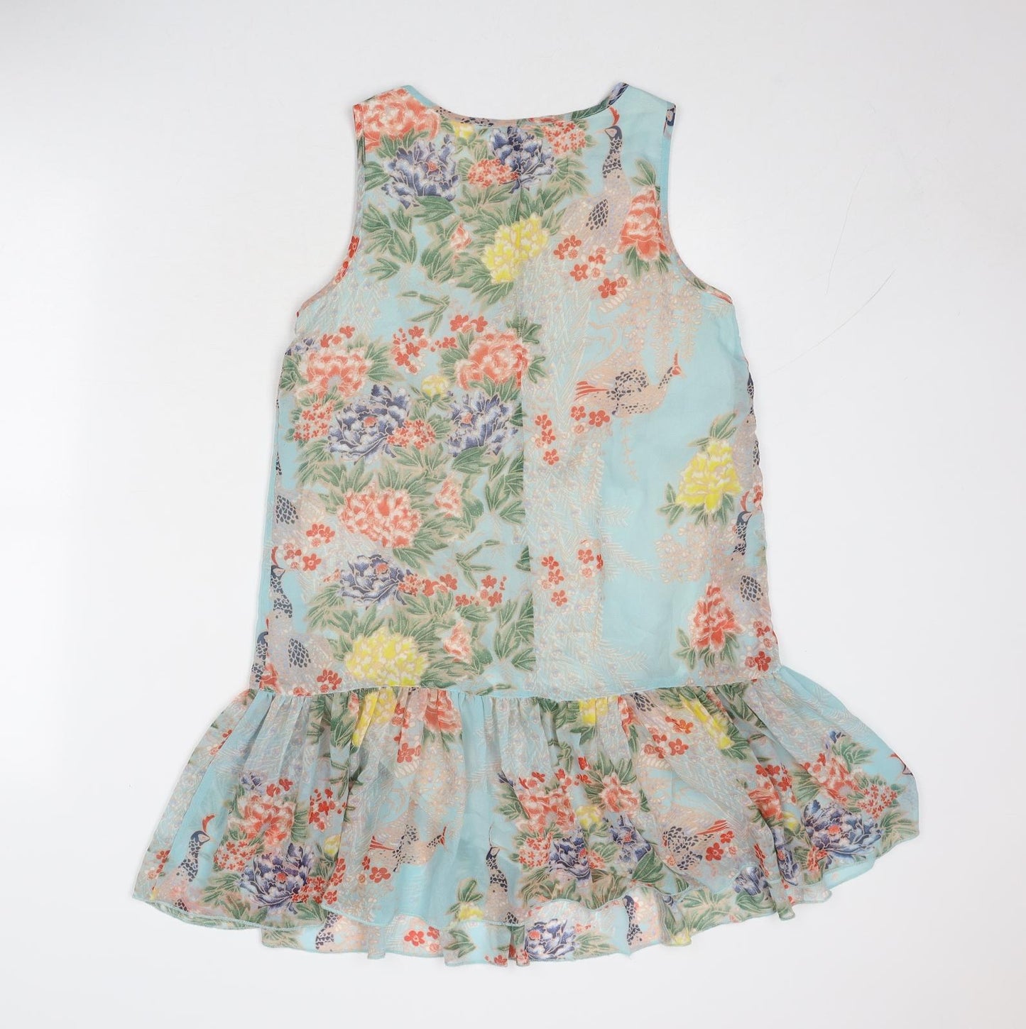 River Island Womens Multicoloured Floral Polyester Fit & Flare Size 8 Round Neck Pullover