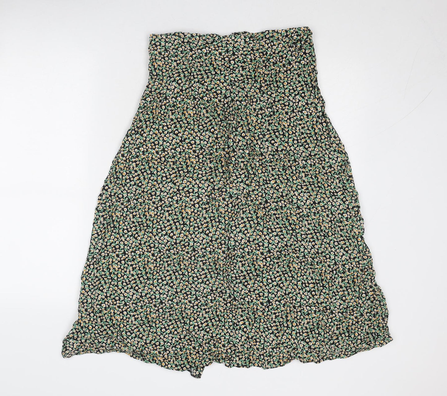ASOS Womens Multicoloured Floral Viscose Peasant Skirt Size 12 Button