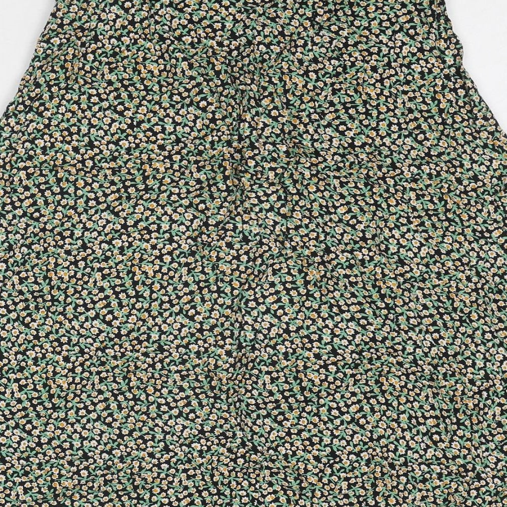 ASOS Womens Multicoloured Floral Viscose Peasant Skirt Size 12 Button
