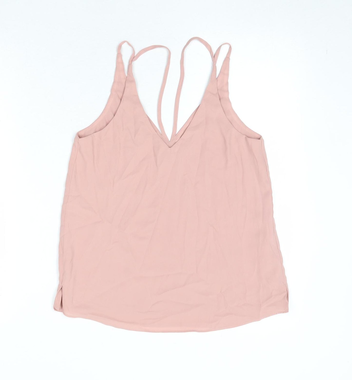 Topshop Womens Pink Polyester Camisole Tank Size 8 V-Neck