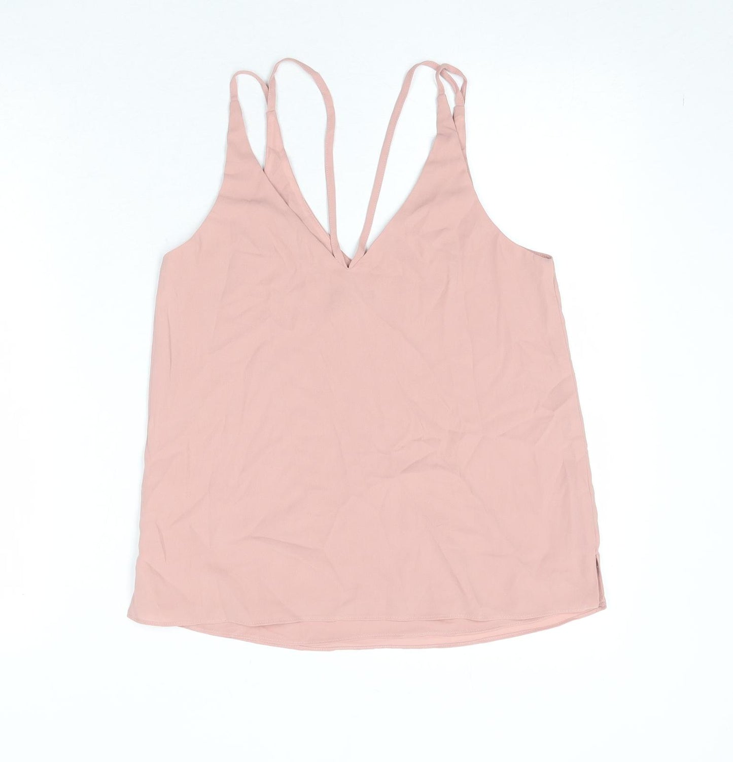Topshop Womens Pink Polyester Camisole Tank Size 8 V-Neck