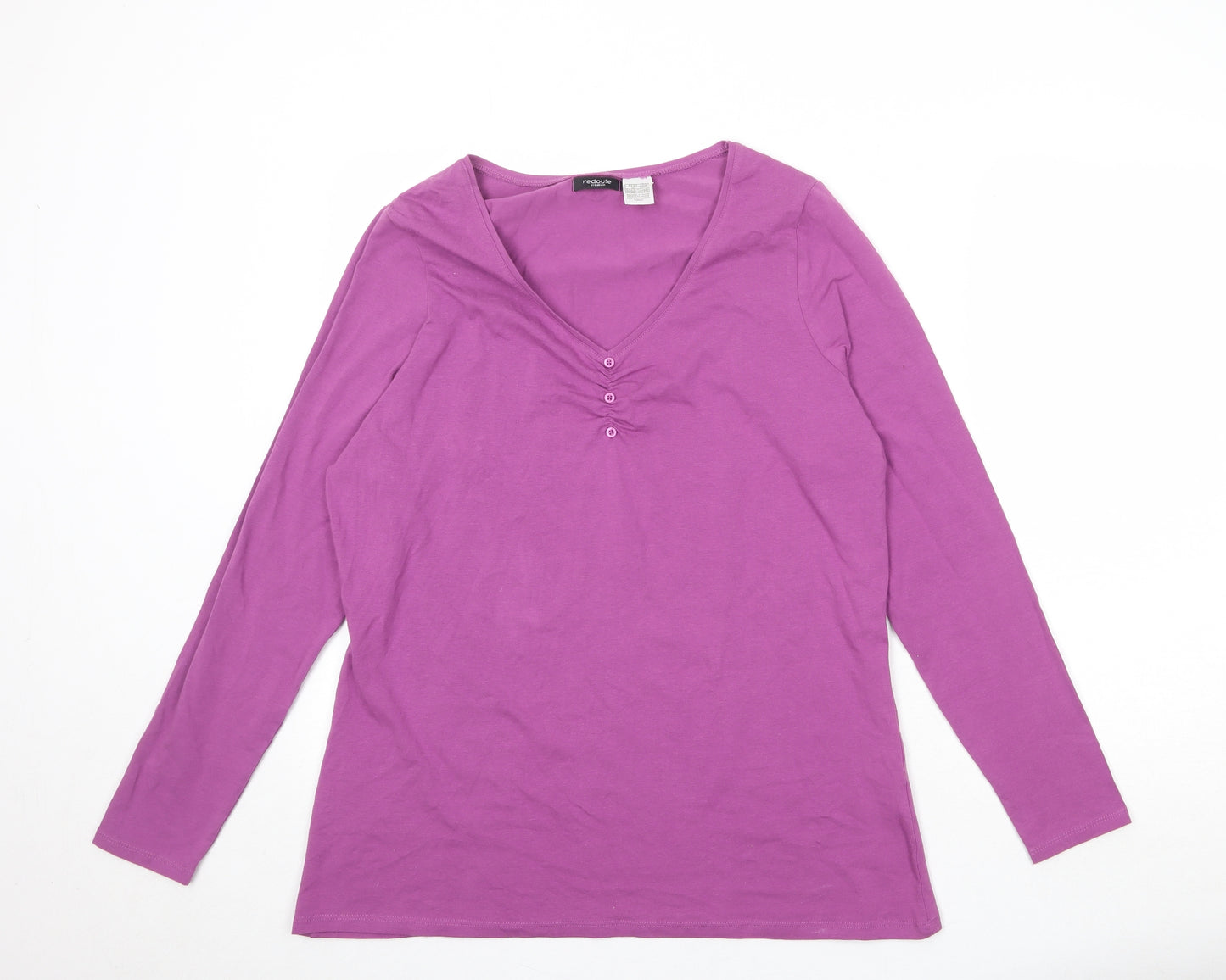 La Redoute Womens Purple Cotton Basic T-Shirt Size 20 V-Neck