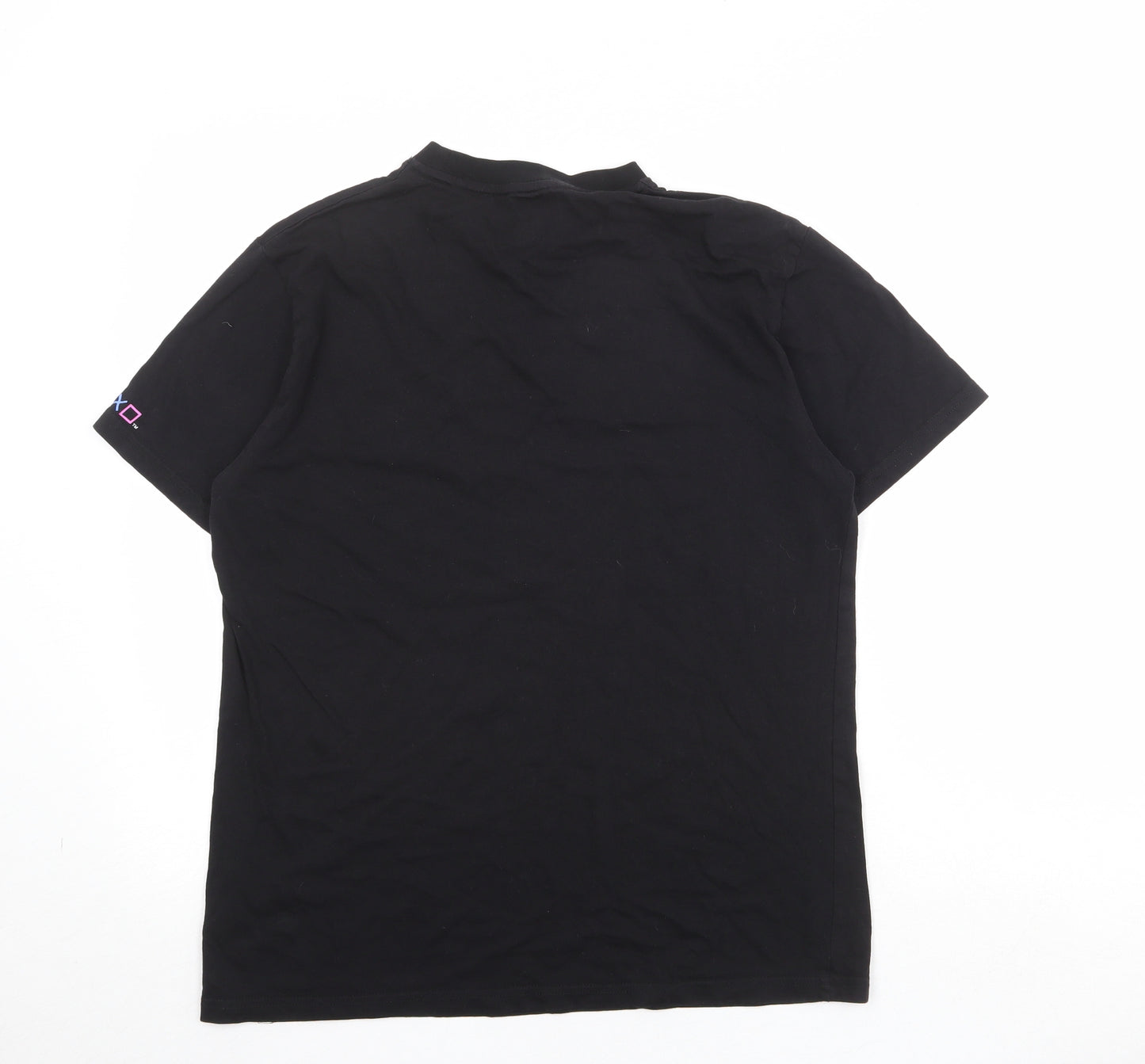 PlayStation Mens Black Cotton T-Shirt Size M Round Neck
