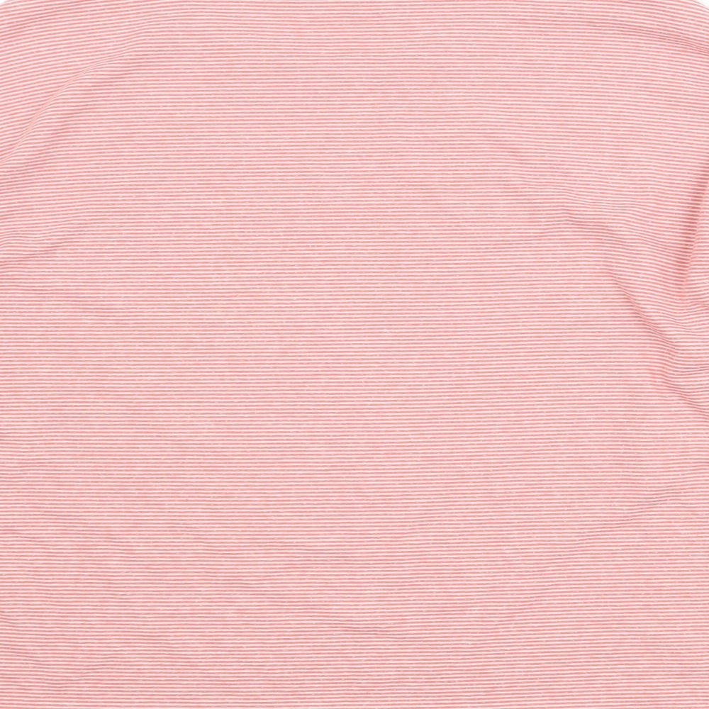 Marks and Spencer Womens Pink Striped Polyester Pullover Sweatshirt Size 16 Pullover