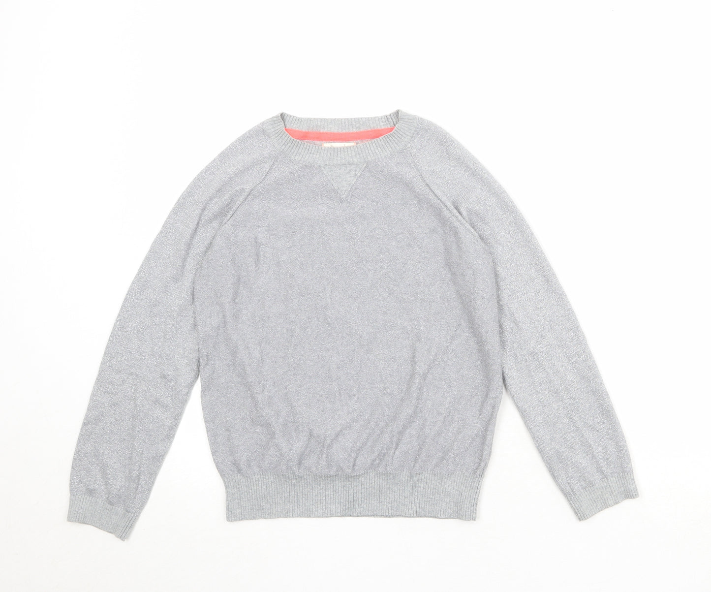 Johnnie B Girls Grey Round Neck Cotton Pullover Jumper Size 11-12 Years Pullover