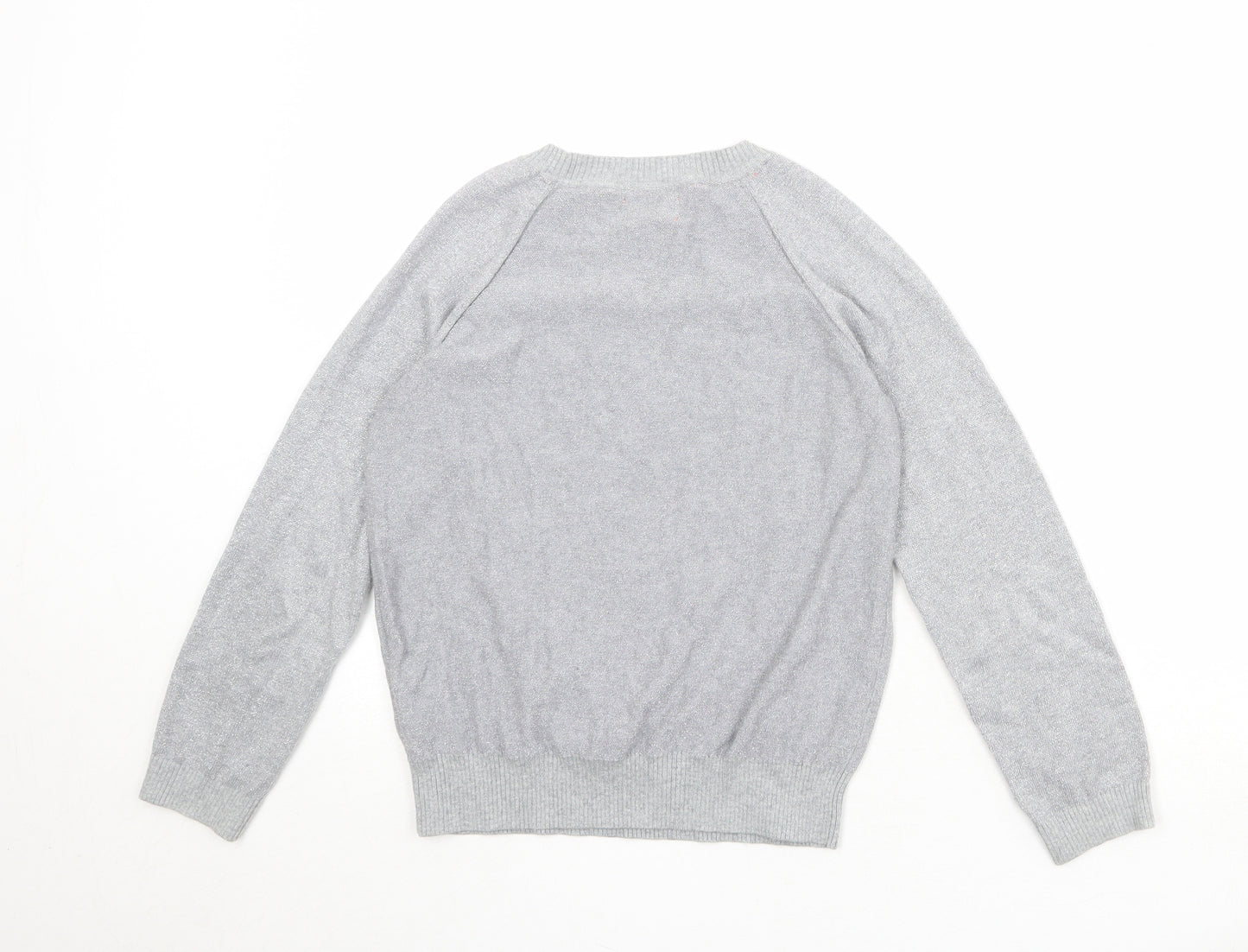 Johnnie B Girls Grey Round Neck Cotton Pullover Jumper Size 11-12 Years Pullover