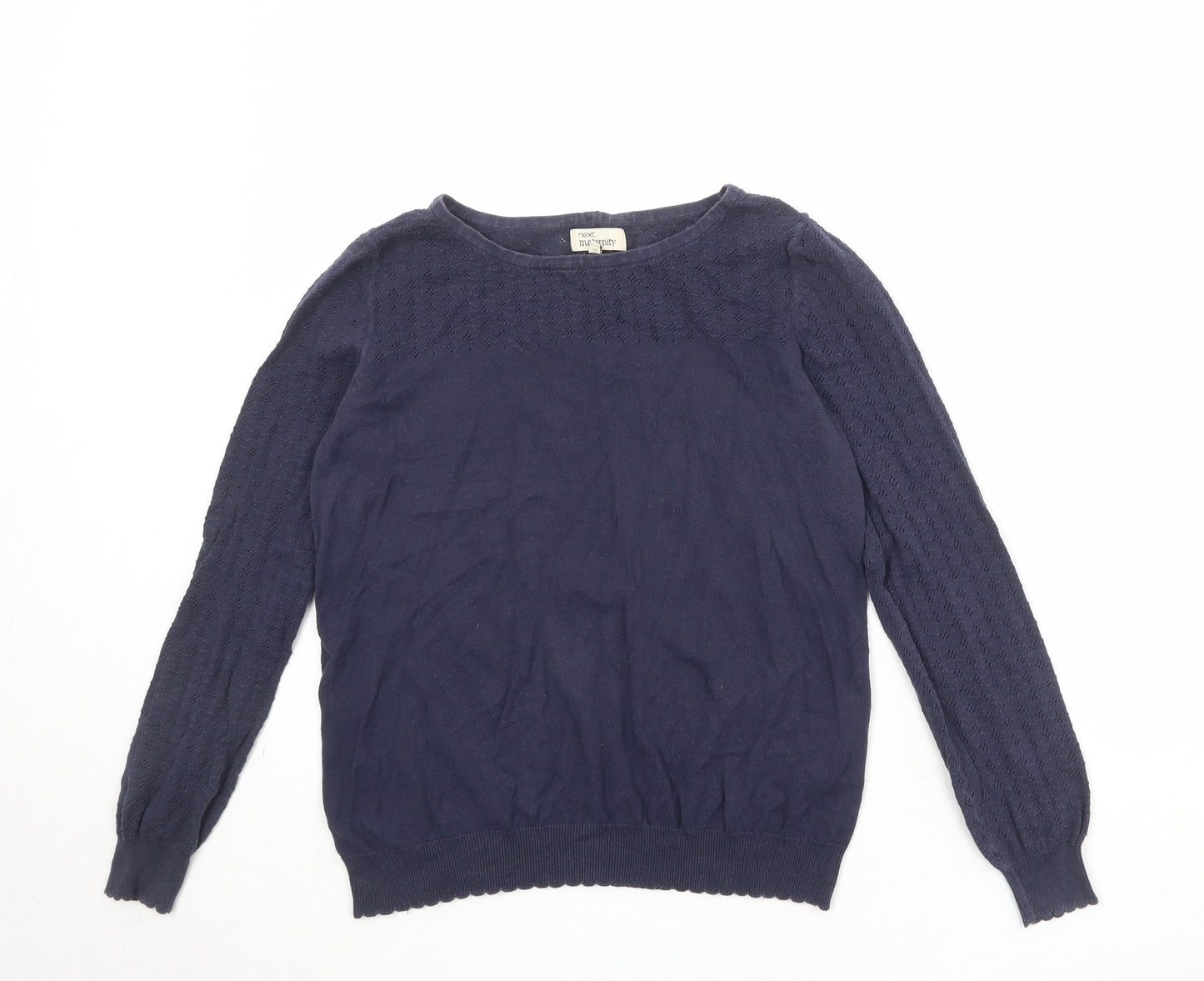 NEXT Womens Blue Round Neck 100% Cotton Pullover Jumper Size 12
