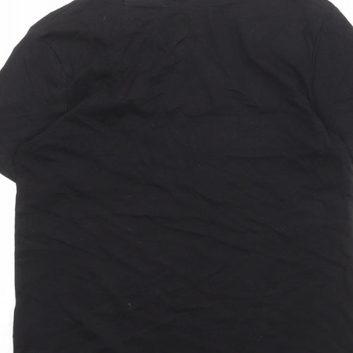 H&M Boys Black 100% Cotton Basic T-Shirt Size 8-9 Years Round Neck Pullover - X-Ray