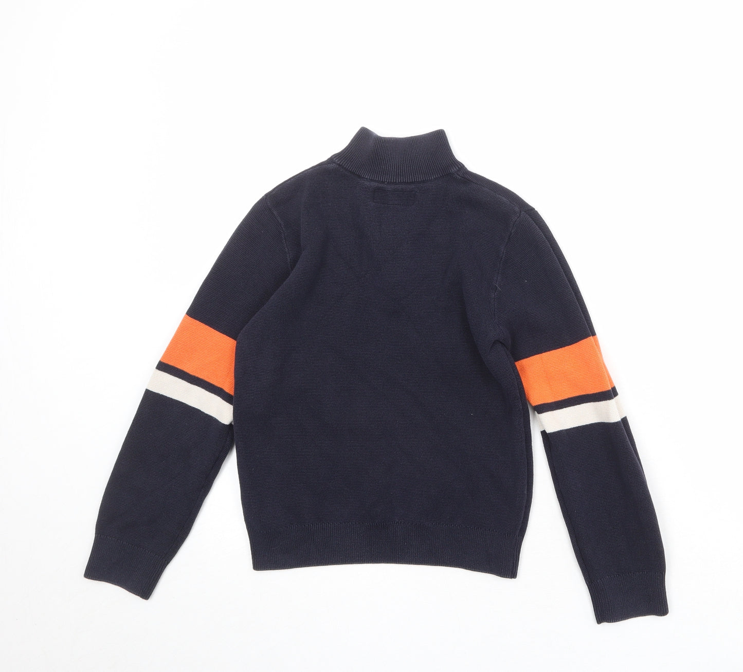 NEXT Boys Black High Neck 100% Cotton Pullover Jumper Size 10 Years Zip
