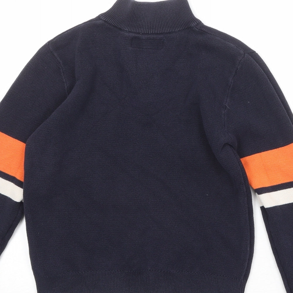 NEXT Boys Black High Neck 100% Cotton Pullover Jumper Size 10 Years Zip