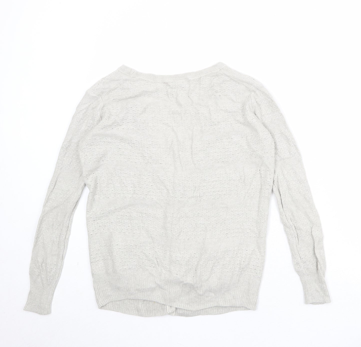 Topshop Womens Grey V-Neck Viscose Cardigan Jumper Size 6