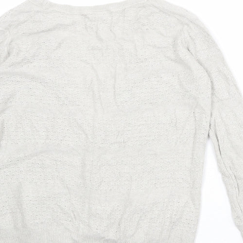 Topshop Womens Grey V-Neck Viscose Cardigan Jumper Size 6