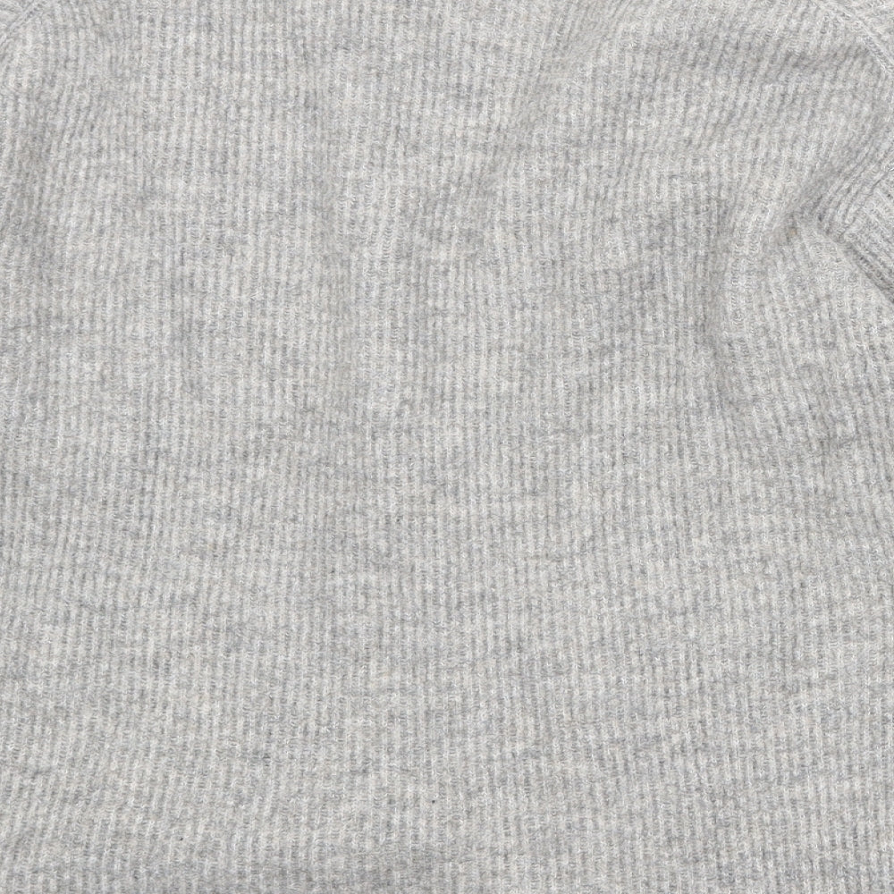H&M Womens Grey V-Neck Polyester Cardigan Jumper Size S