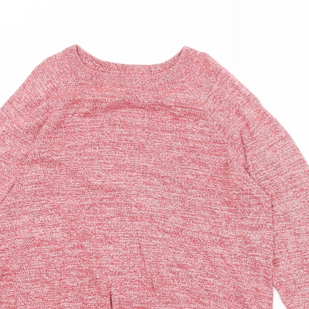 H&M Mens Red Round Neck Cotton Pullover Jumper Size S Long Sleeve