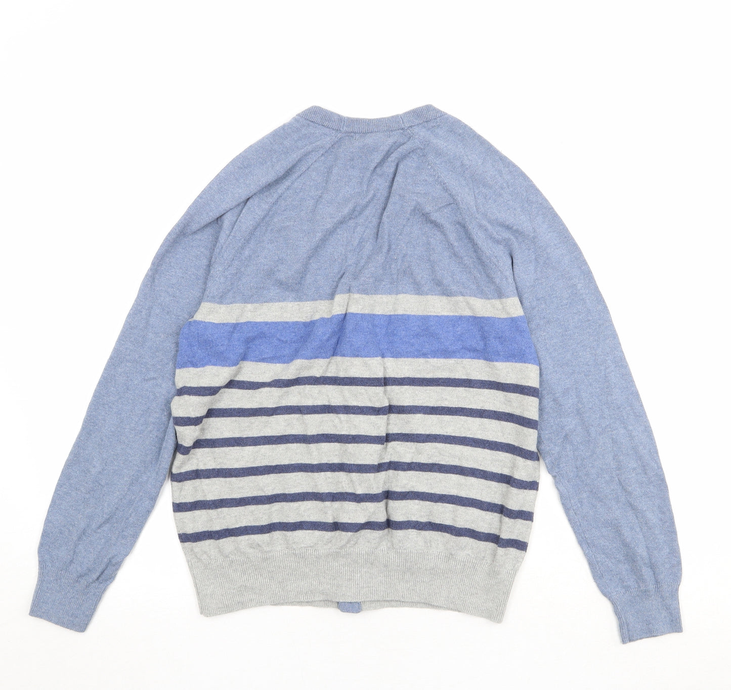 Gap Womens Blue V-Neck Striped Acrylic Cardigan Jumper Size S