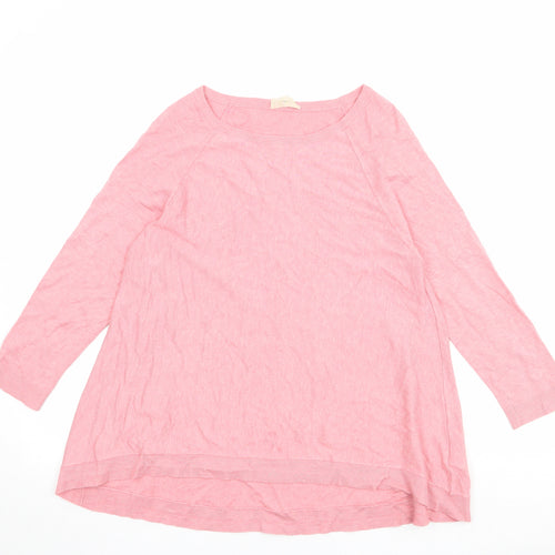 Phase Eight Womens Pink Boat Neck Viscose Pullover Jumper Size 10