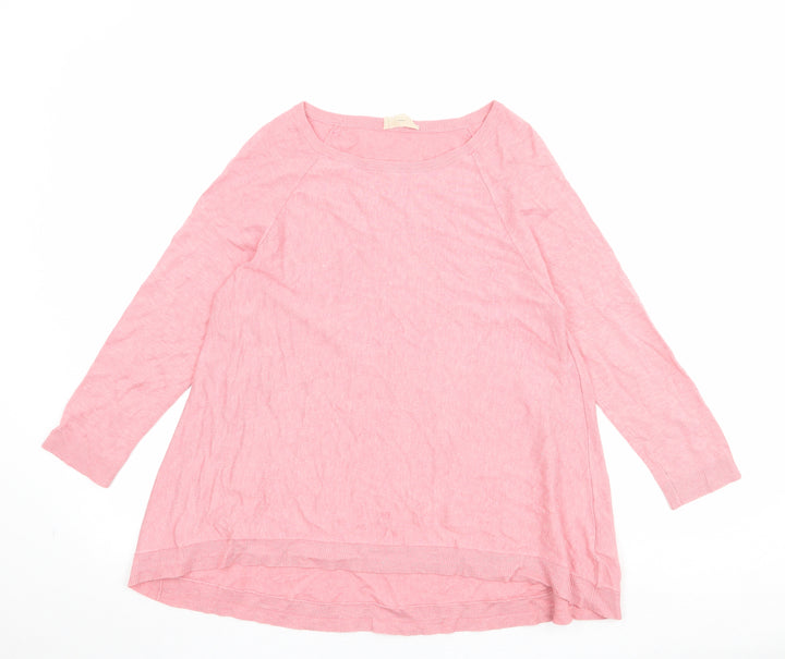 Phase Eight Womens Pink Boat Neck Viscose Pullover Jumper Size 10