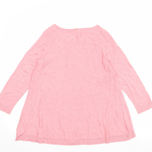 Phase Eight Womens Pink Boat Neck Viscose Pullover Jumper Size 10