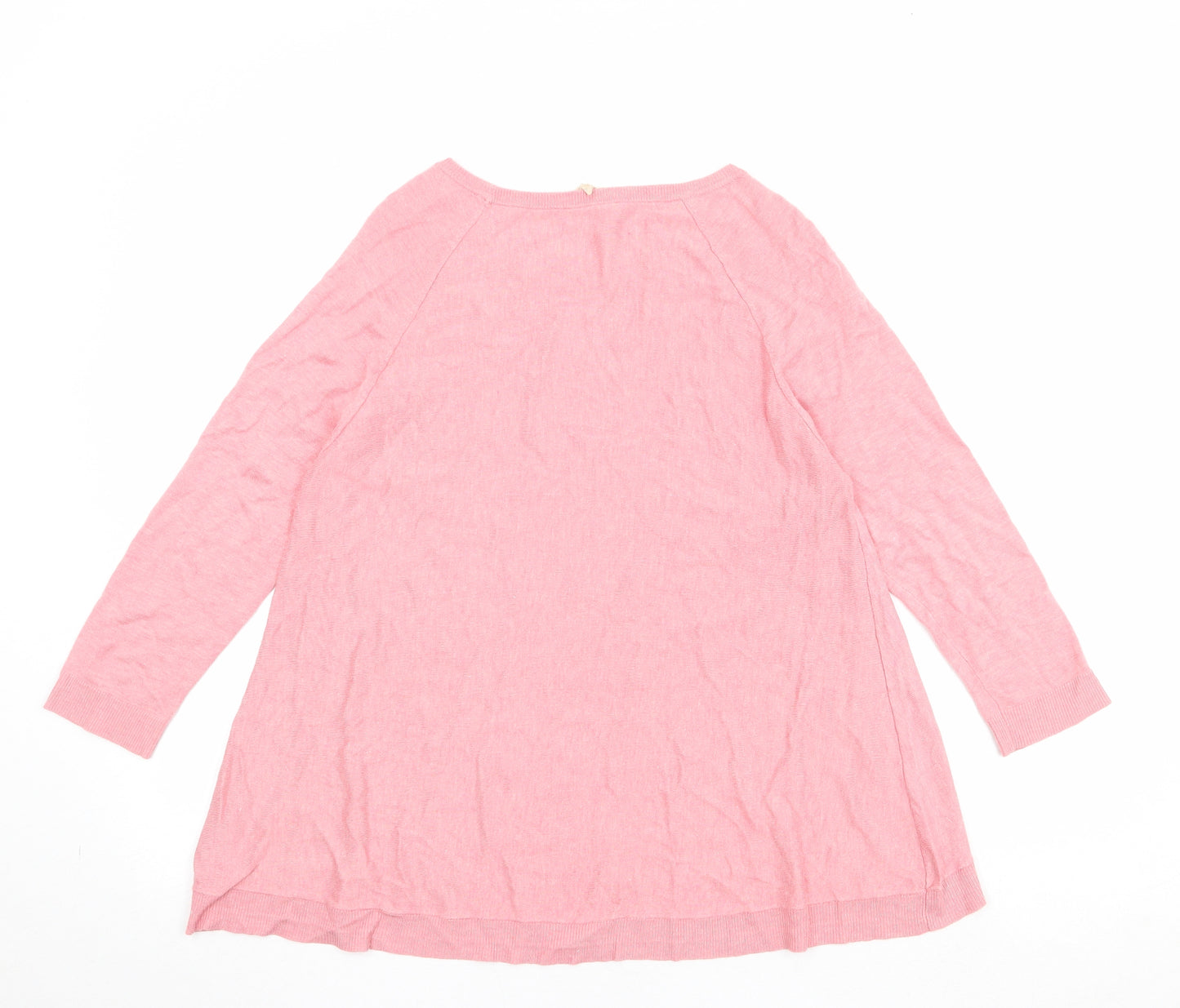 Phase Eight Womens Pink Boat Neck Viscose Pullover Jumper Size 10