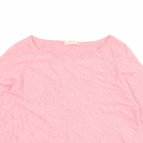 Phase Eight Womens Pink Boat Neck Viscose Pullover Jumper Size 10
