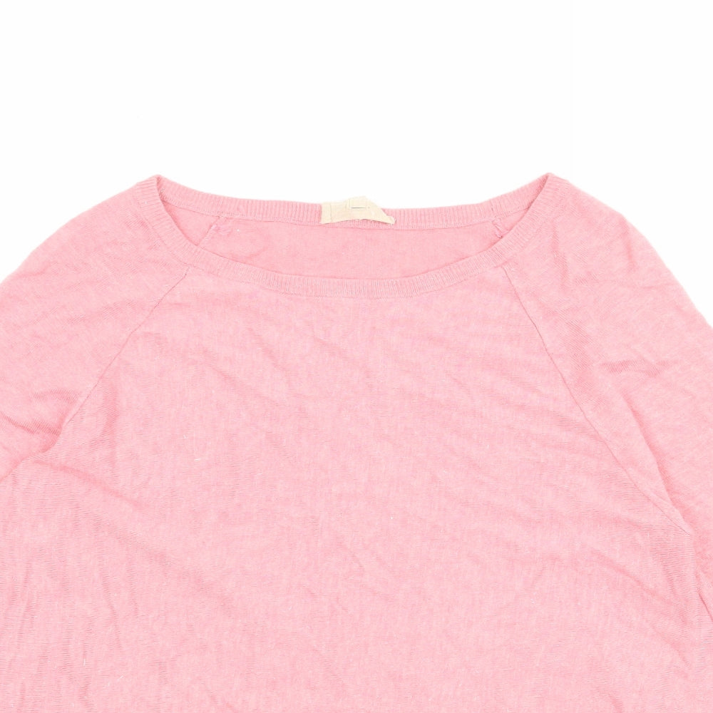 Phase Eight Womens Pink Boat Neck Viscose Pullover Jumper Size 10