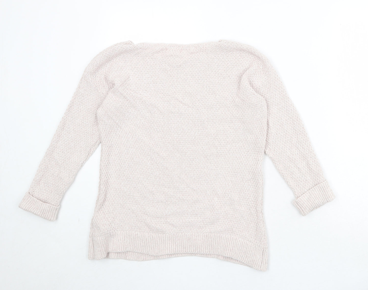Fat Face Womens Ivory Boat Neck 100% Cotton Pullover Jumper Size 10