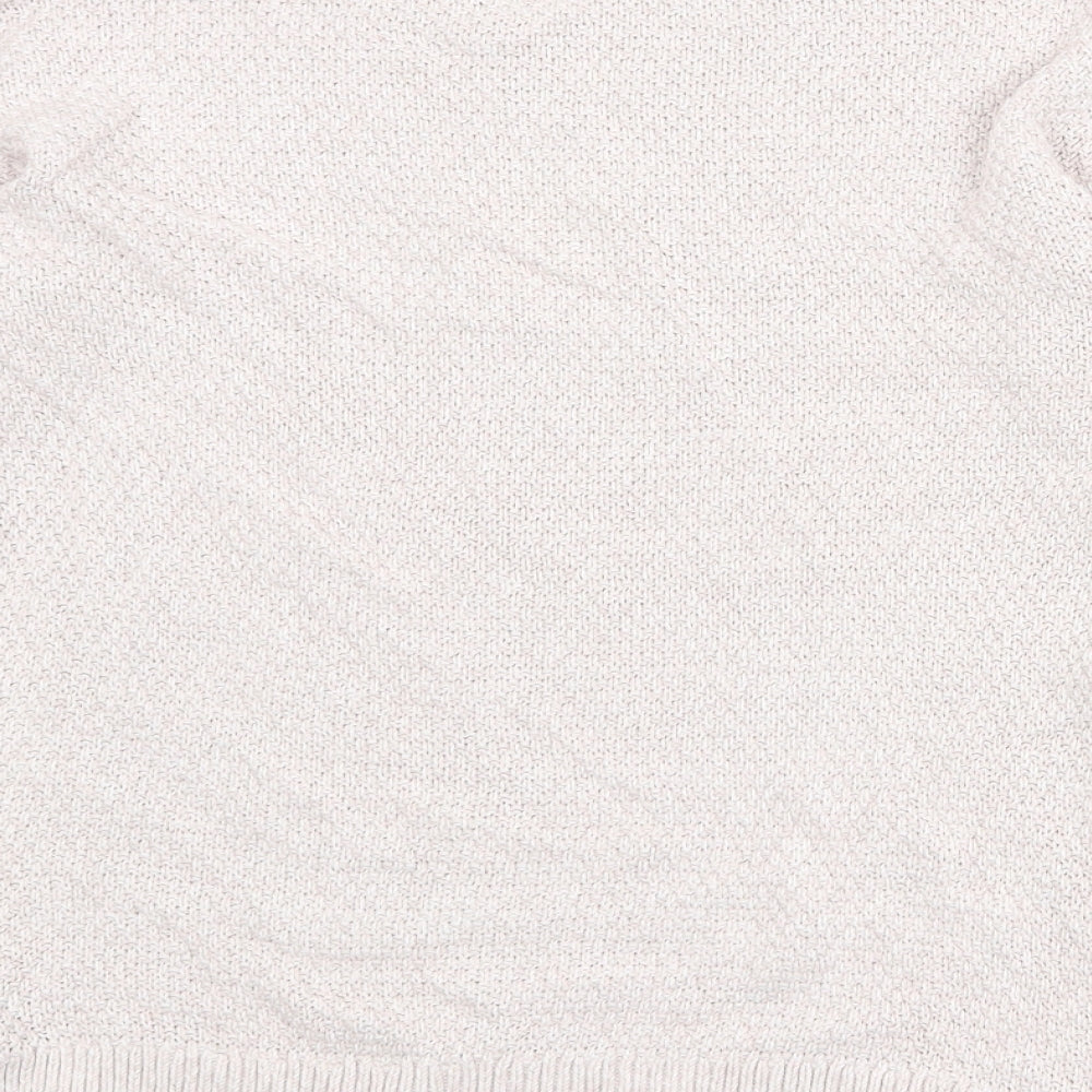 Fat Face Womens Ivory Boat Neck 100% Cotton Pullover Jumper Size 10