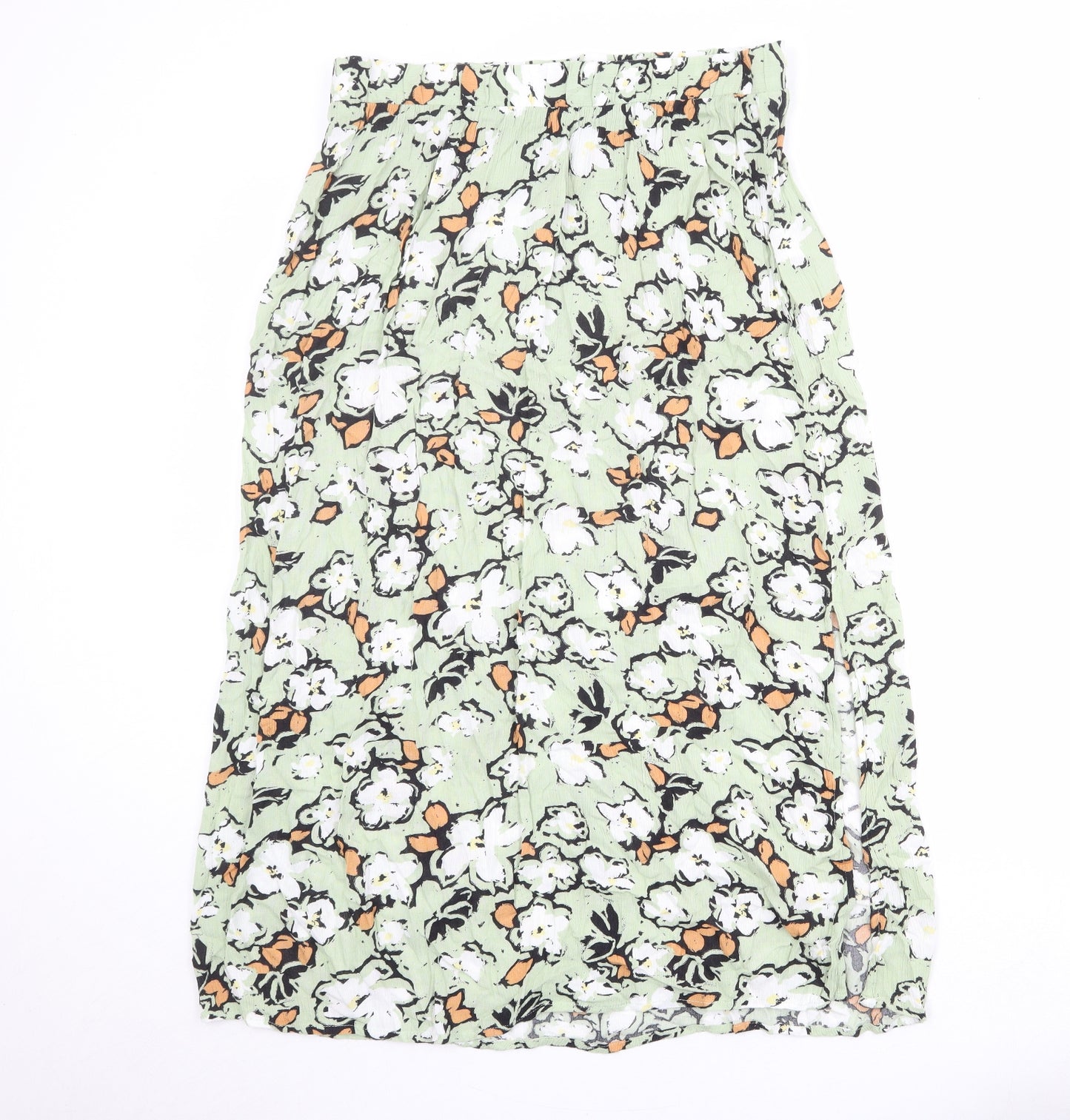 ICHI Womens Green Floral Viscose Peasant Skirt Size 34 in