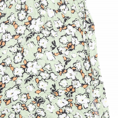 ICHI Womens Green Floral Viscose Peasant Skirt Size 34 in