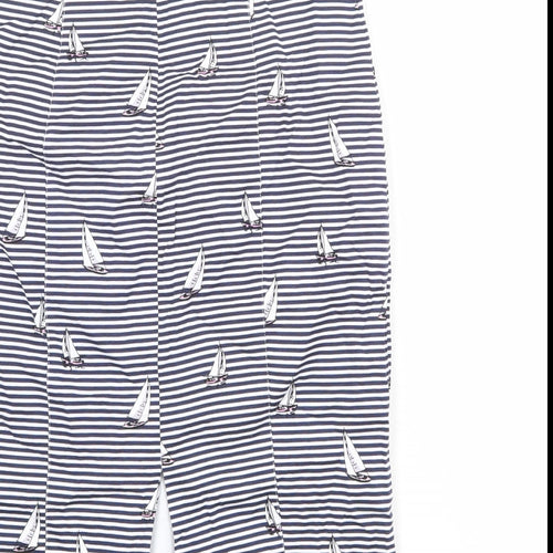 Oasis Womens Blue Striped Cotton Straight & Pencil Skirt Size 12 Zip - Boat Pattern