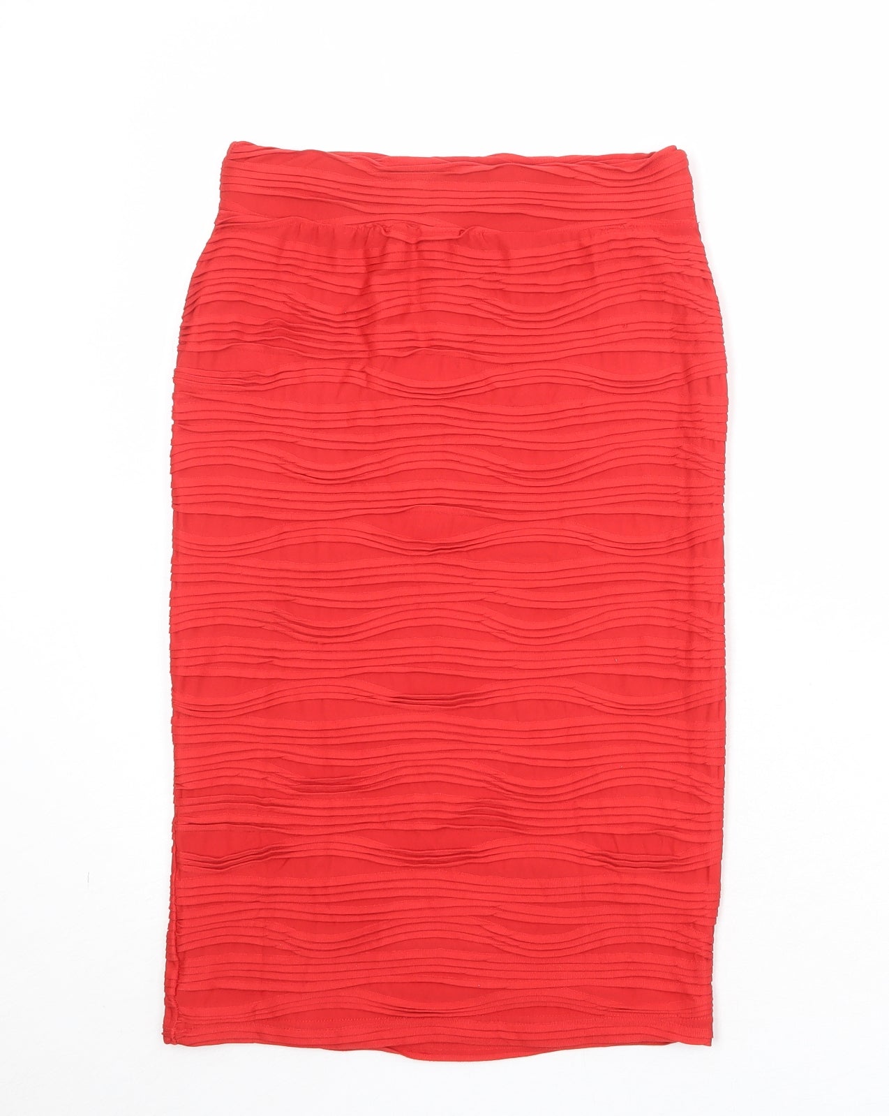 Miss Selfridge Womens Red Geometric Polyester A-Line Skirt Size 10