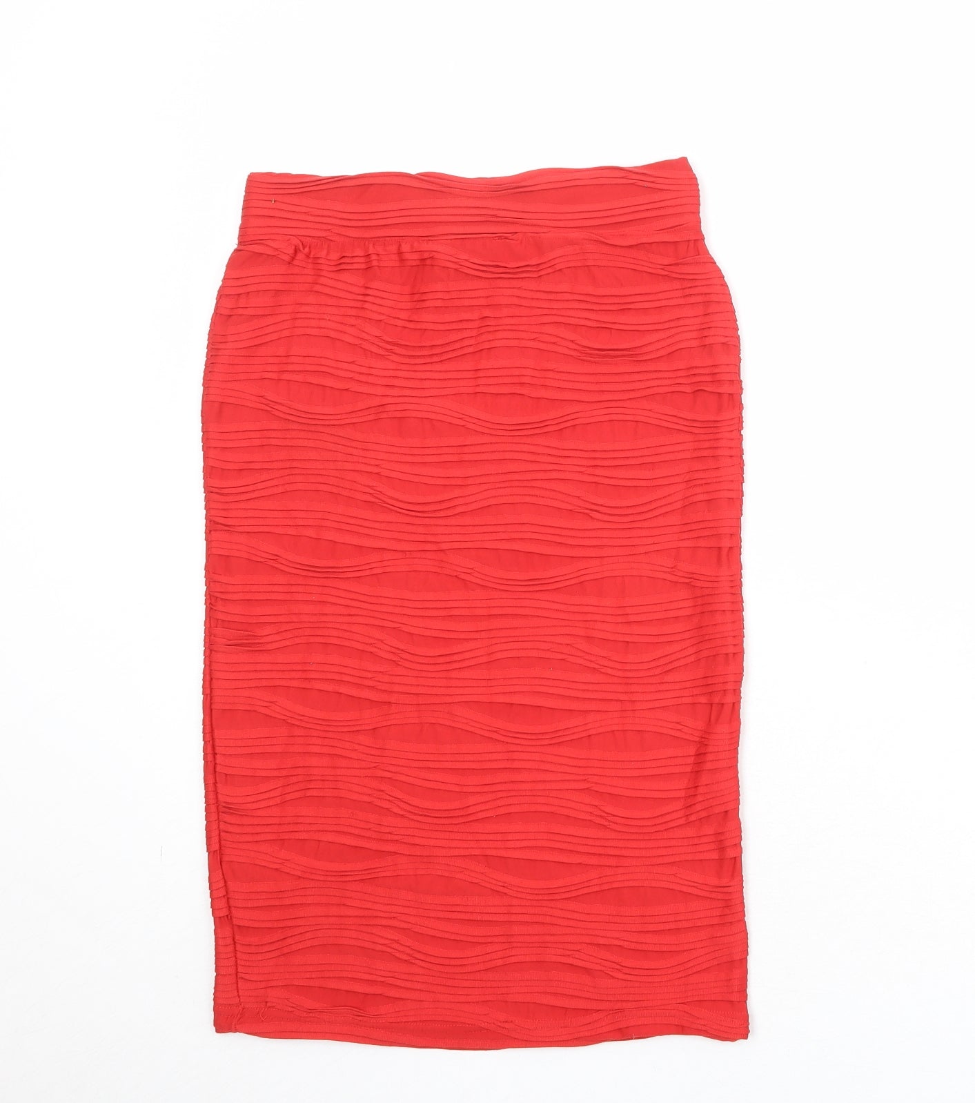 Miss Selfridge Womens Red Geometric Polyester A-Line Skirt Size 10