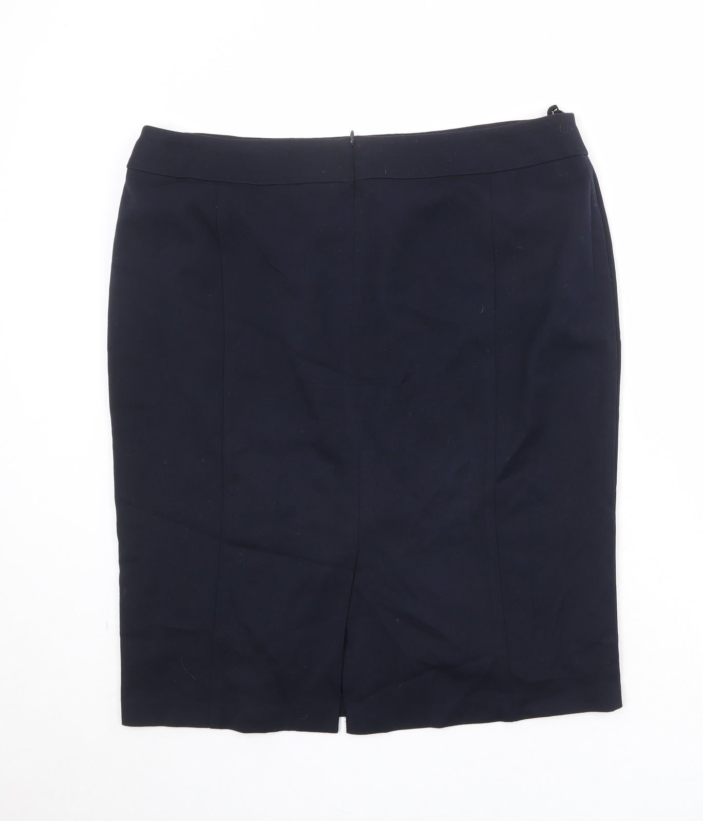 Marks and Spencer Womens Blue Polyester A-Line Skirt Size 16 Zip