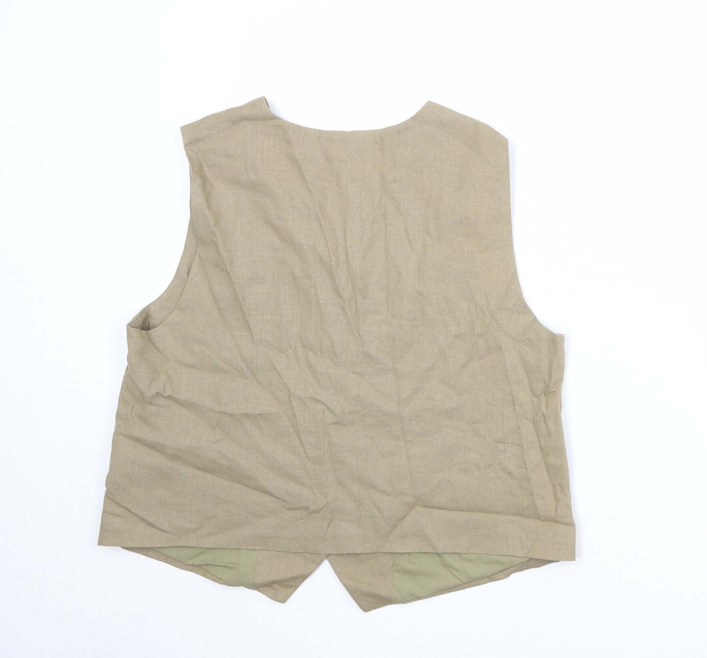 Zara Womens Beige Linen Jacket Suit Waistcoat Size XL