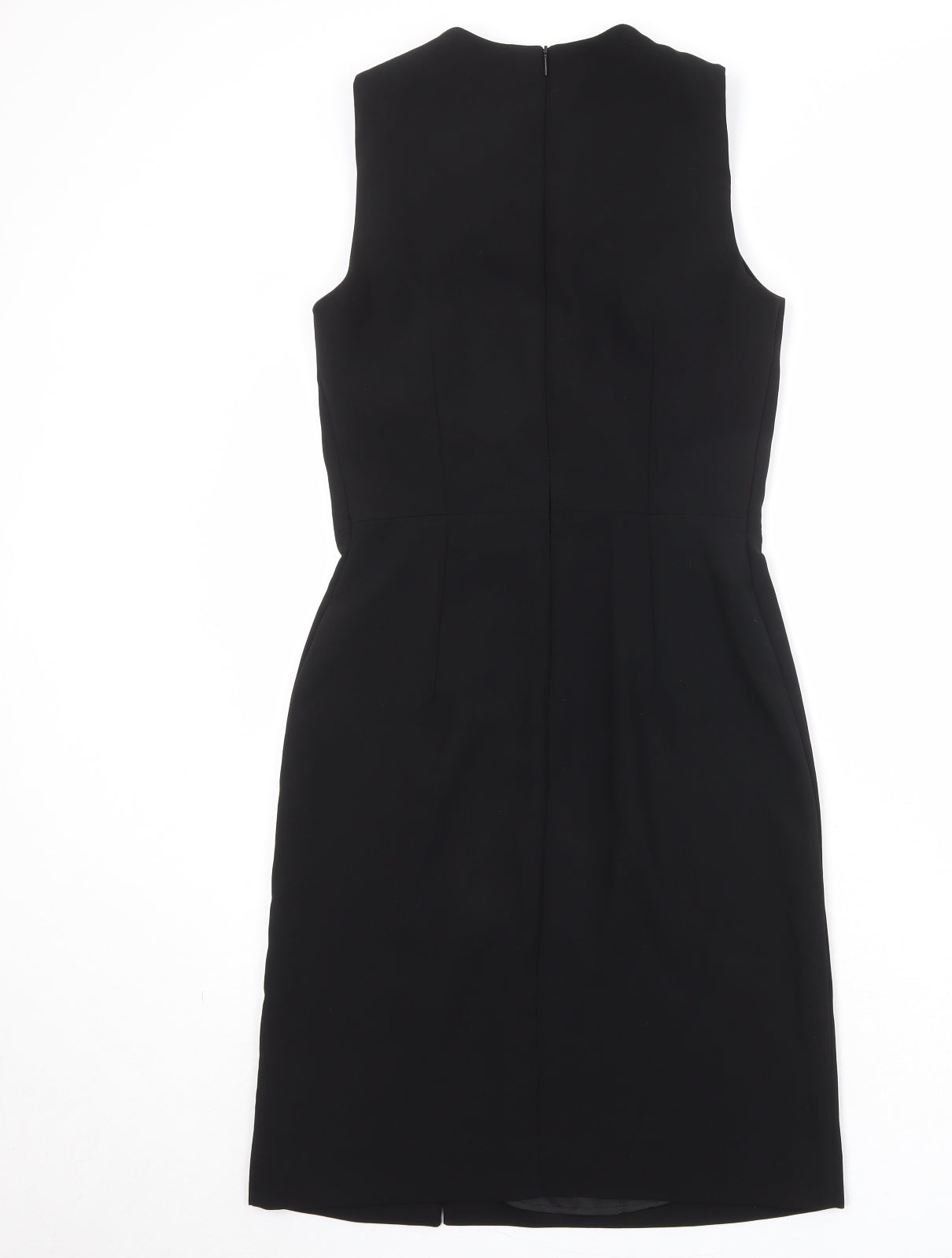 Mango Womens Black Polyester Shift Size S Square Neck Zip