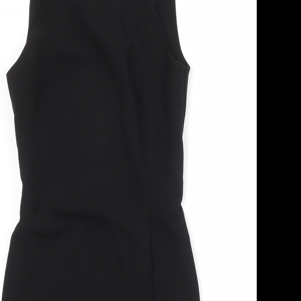 Mango Womens Black Polyester Shift Size S Square Neck Zip