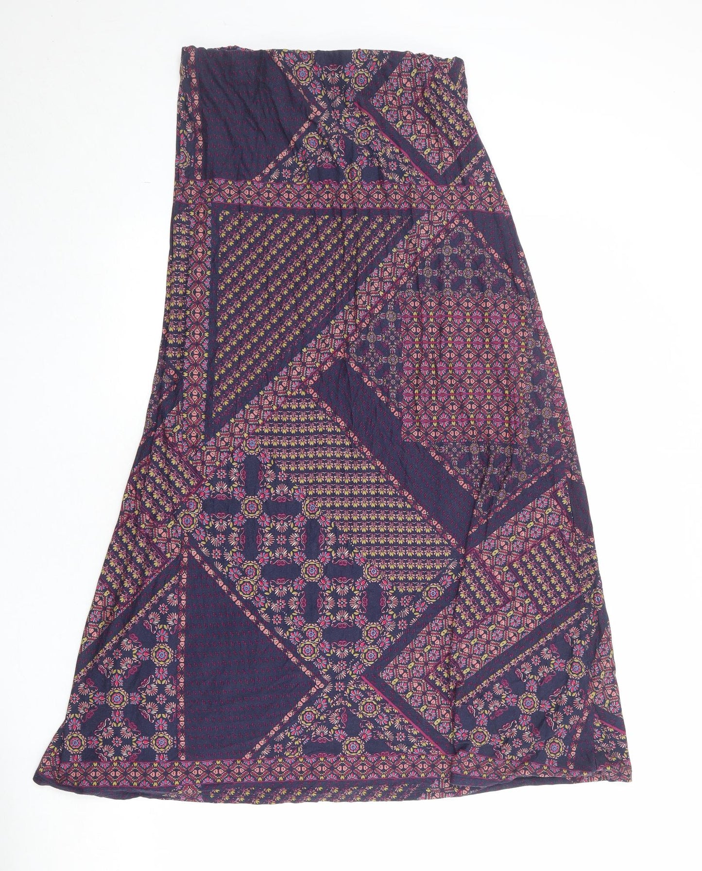 Monsoon Womens Multicoloured Geometric Viscose Peasant Skirt Size 14