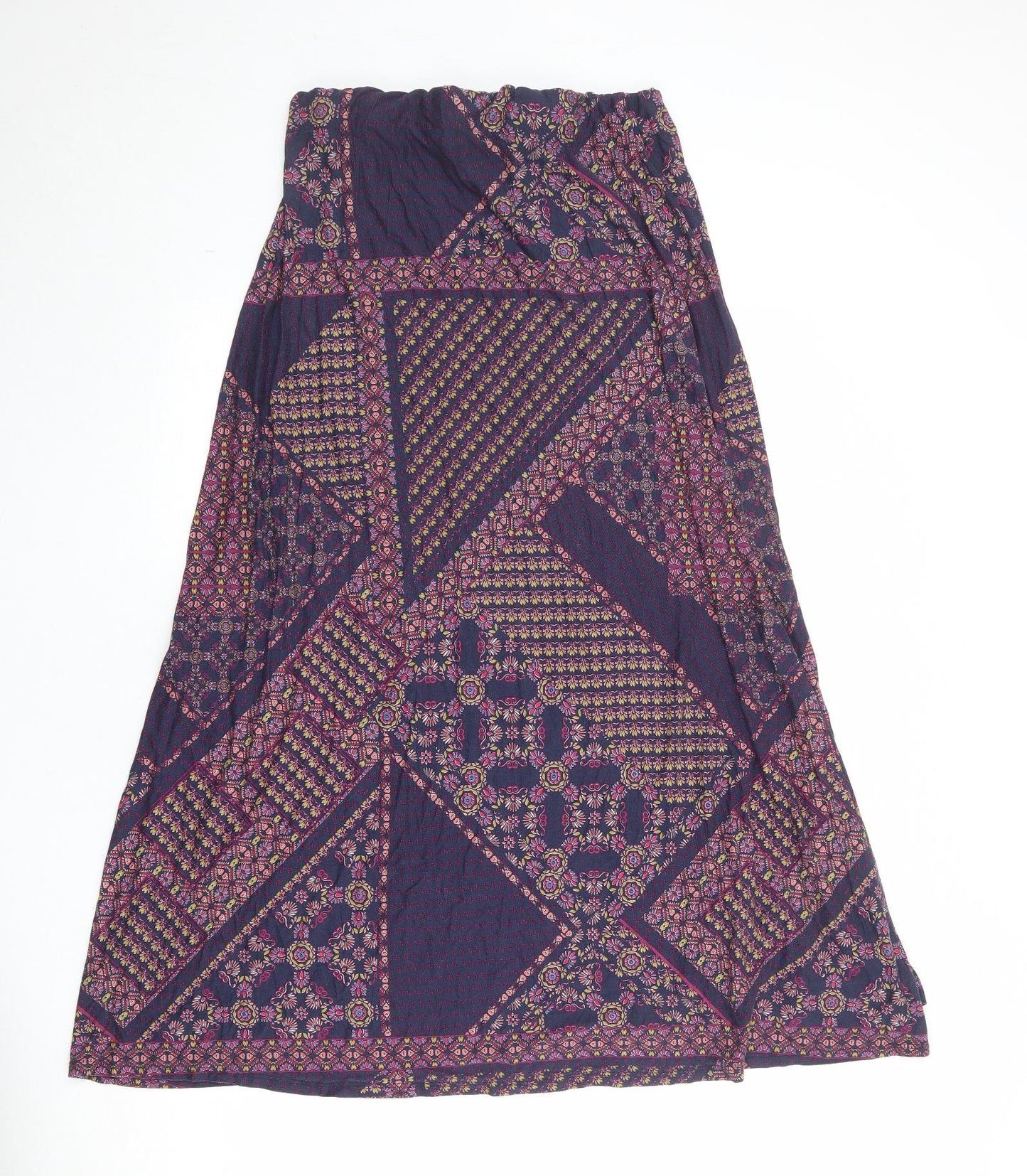 Monsoon Womens Multicoloured Geometric Viscose Peasant Skirt Size 14