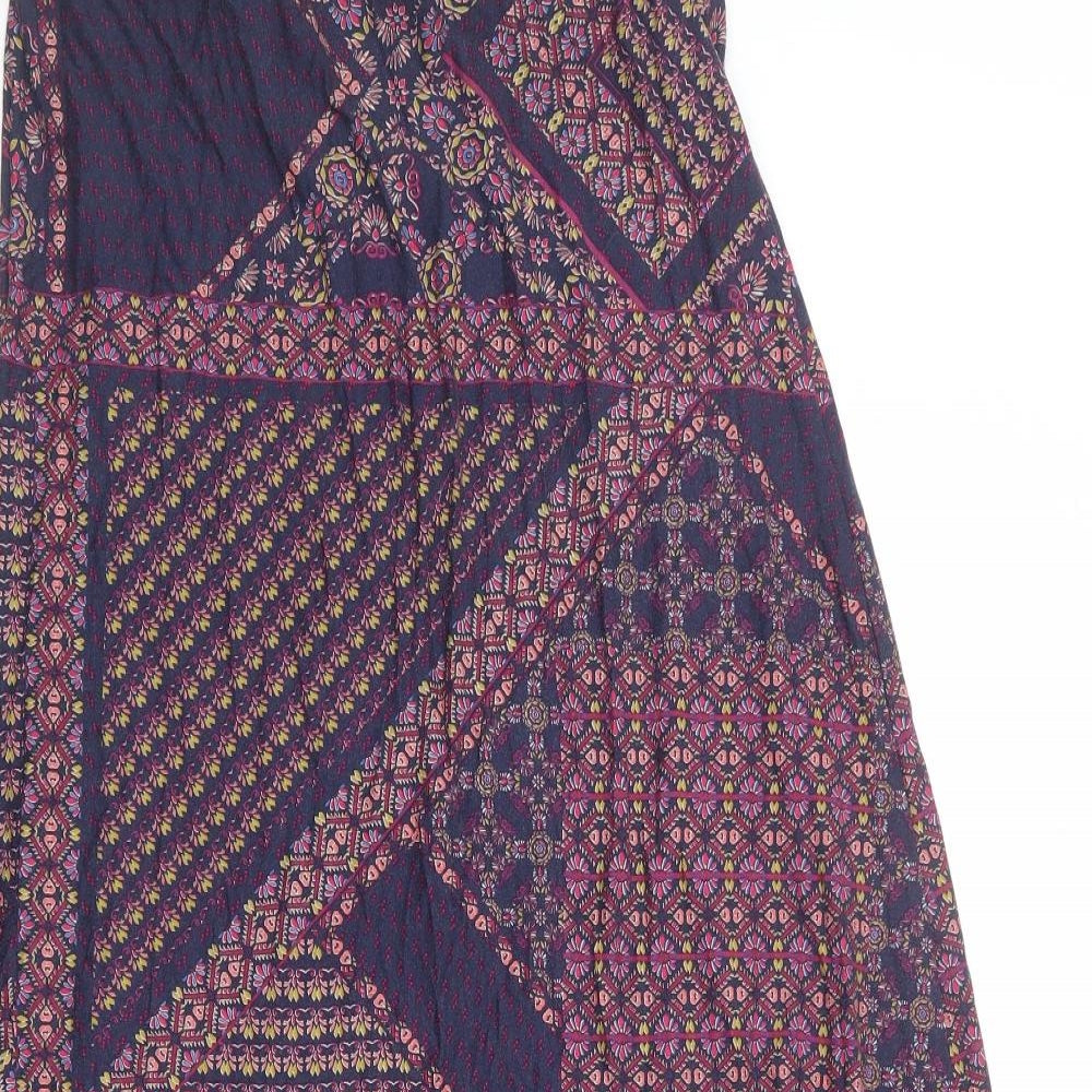 Monsoon Womens Multicoloured Geometric Viscose Peasant Skirt Size 14