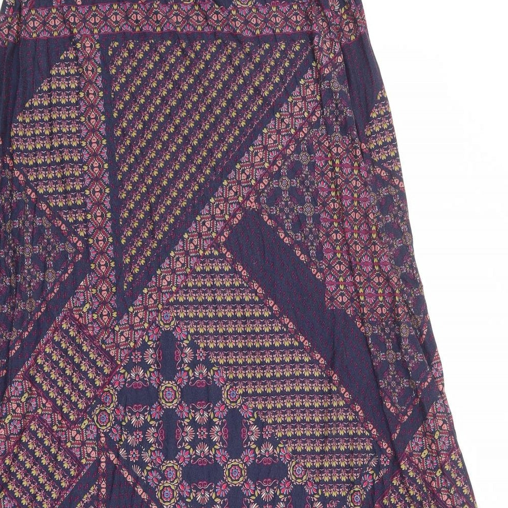 Monsoon Womens Multicoloured Geometric Viscose Peasant Skirt Size 14