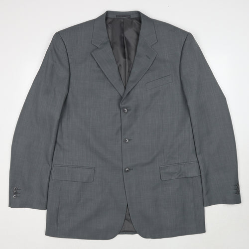 Greenwoods Mens Grey Polyester Jacket Suit Jacket Size 44 Regular