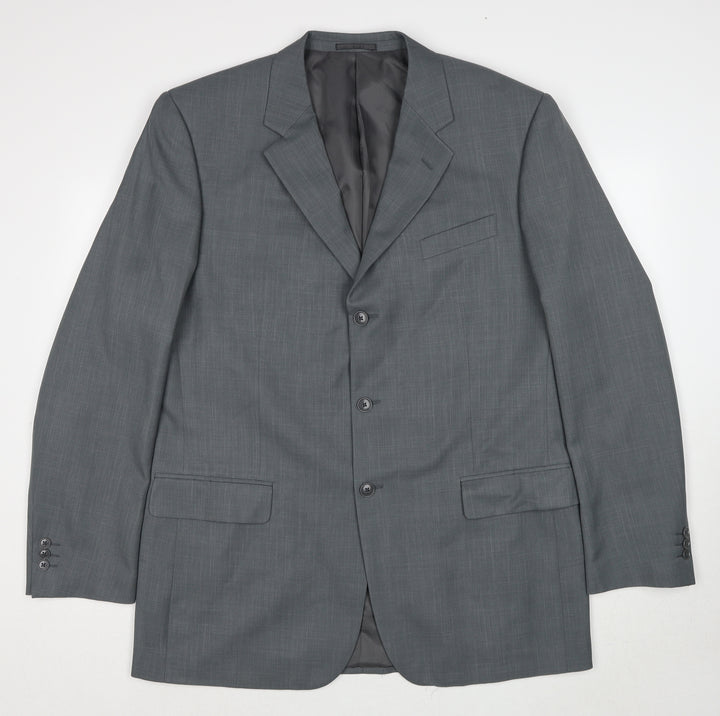 Greenwoods Mens Grey Polyester Jacket Suit Jacket Size 44 Regular