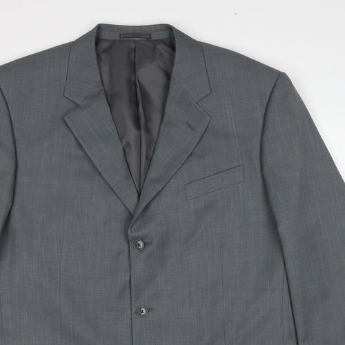 Greenwoods Mens Grey Polyester Jacket Suit Jacket Size 44 Regular